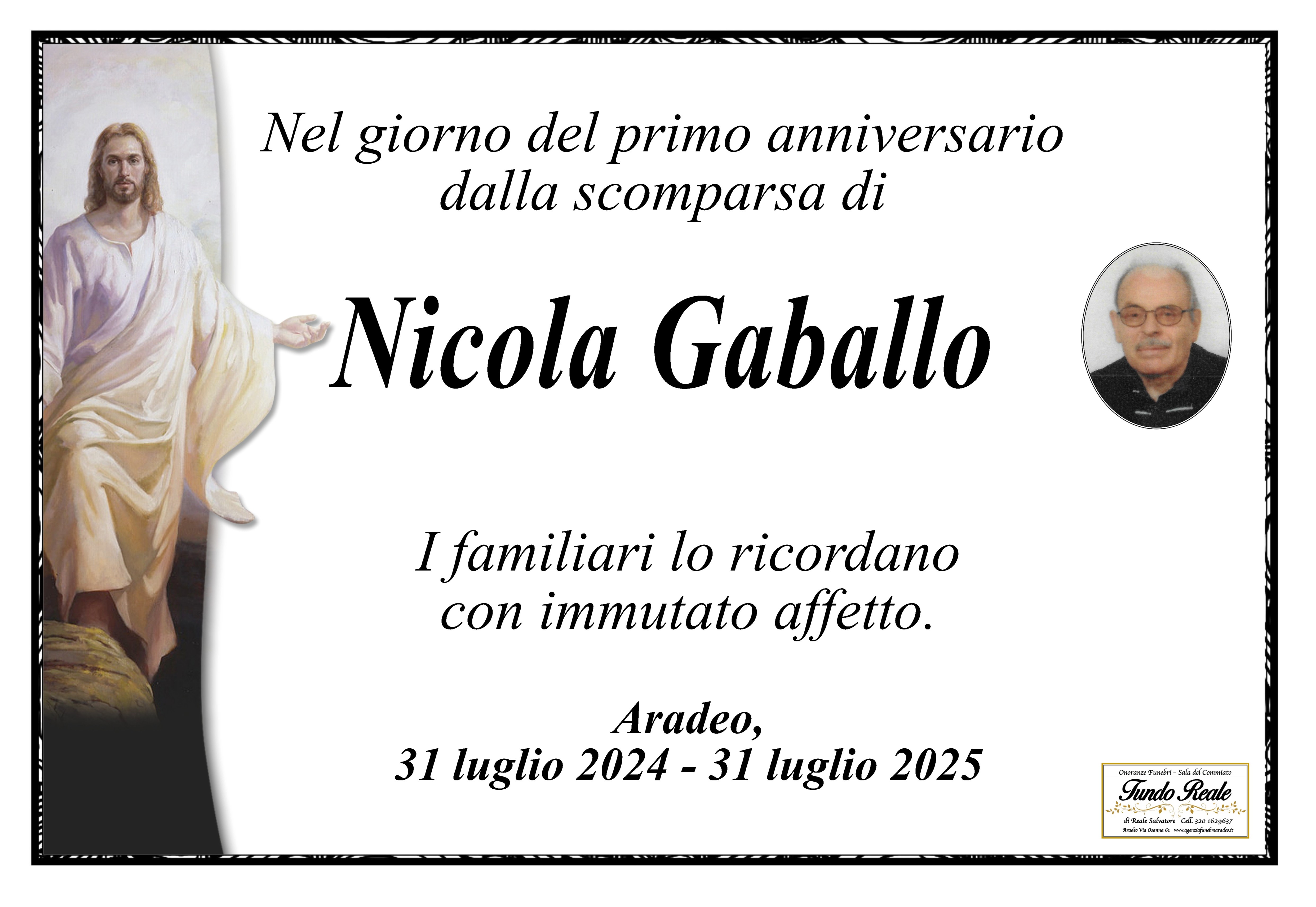 1° anniversario Gaballo Nicola